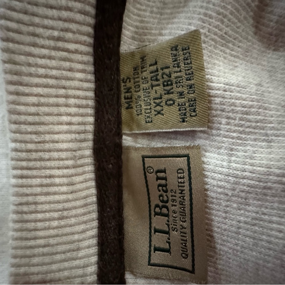 L.L. Bean Men's Beige Long Sleeve Henley - Picture 2 of 6